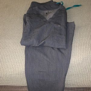 Figs Scrubs Top and Bottoms, Graphite Color